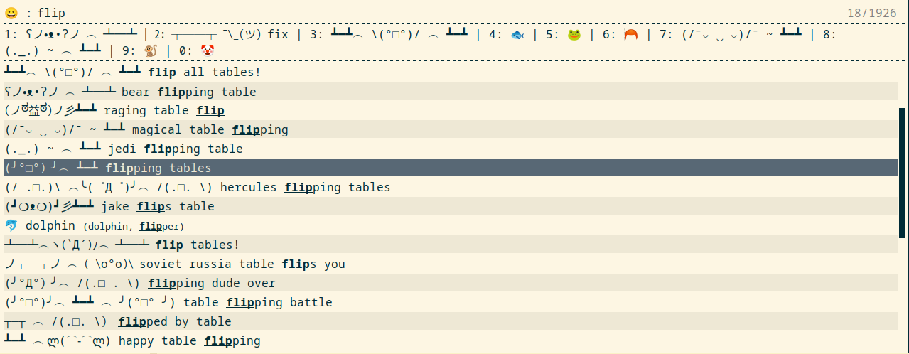 example of custom table flips